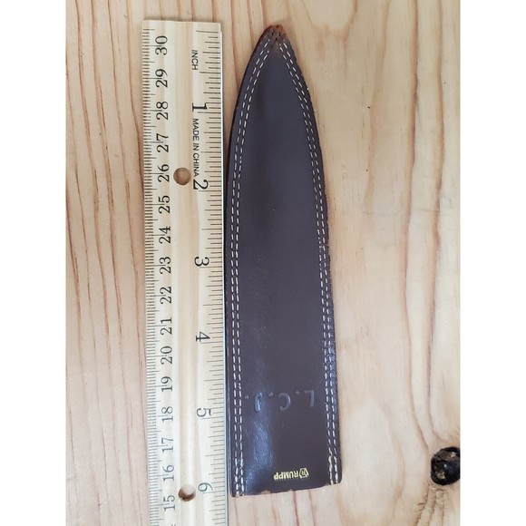 RUMPP Brown Leather Knife SHEATH RARE Vintage FLAWED NEEDS REPAIR 5" - Picture 7 of 8